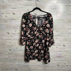 American eagle floral dress black pink medium